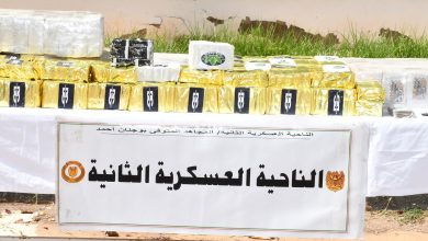 قوات الجيش الجزائري خلال حجز شحنة مخدرات مهربة عبر الحدود مع المغرب