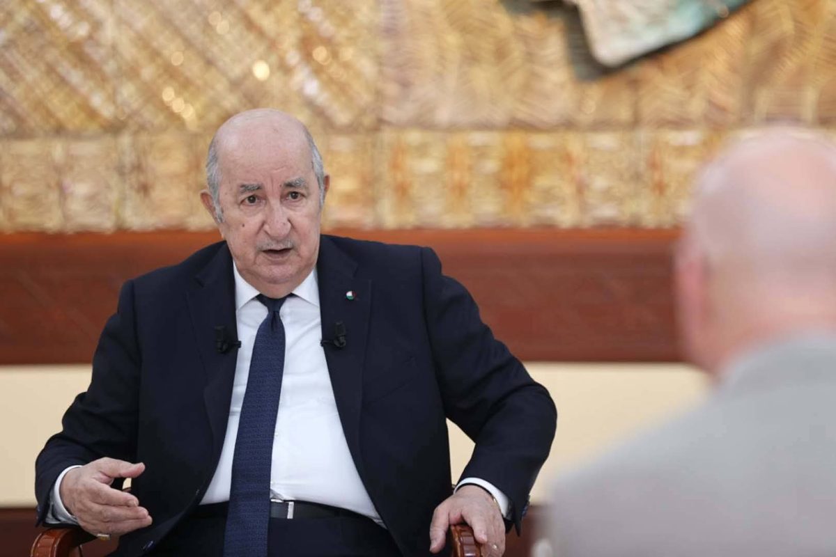 الرئيس عبد المجيد تبون خلال اللقاء الإعلامي الدوري مع ممثلي وسائل الإعلام الوطنية