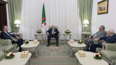 رئيس الجمهورية عبد المجيد تبون خلال استقباله سفير لبنان محمد محمود حسن