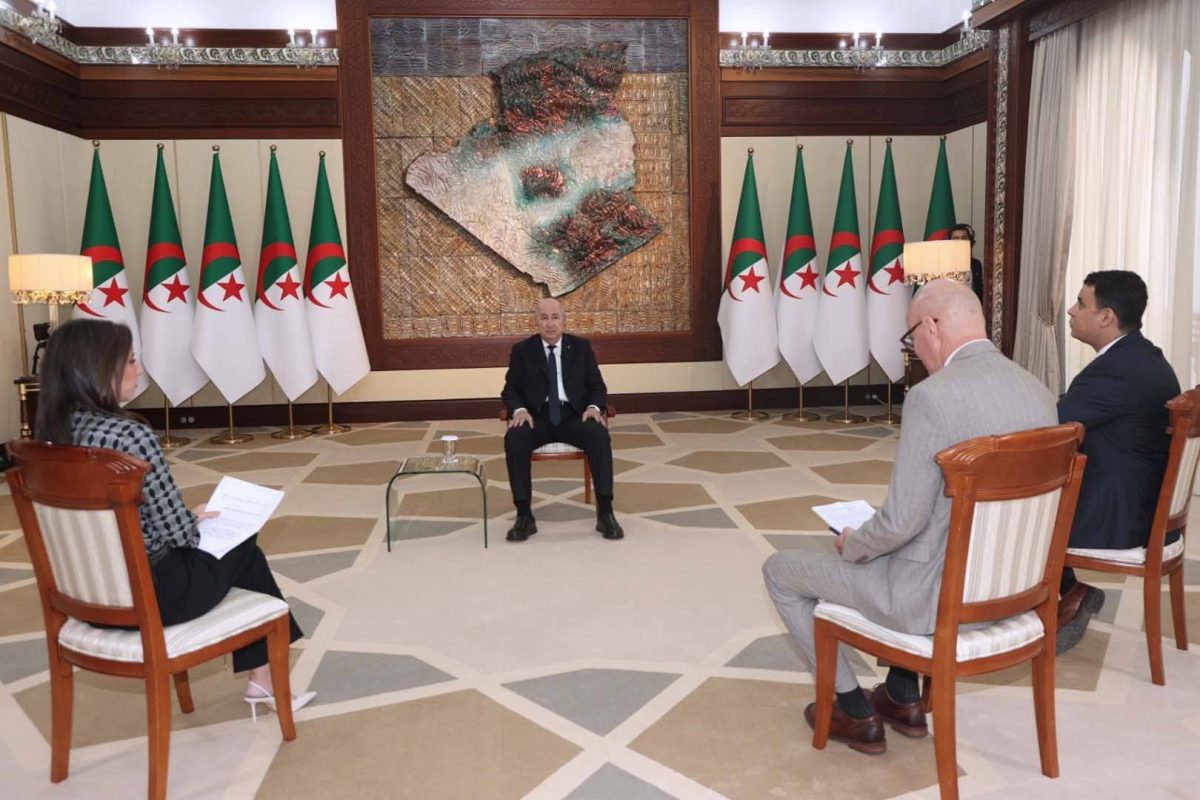 الرئيس عبد المجيد تبون خلال لقائه الإعلامي مع ممثلي وسائل الإعلام الوطنية