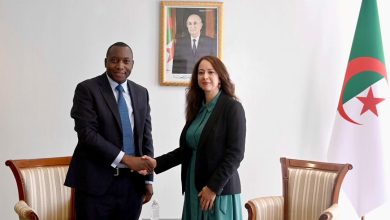 كاتبة الدولة سلمة بختة منصوري خلال استقبالها وفد Afreximbank بمقر وزارة الشؤون الخارجية