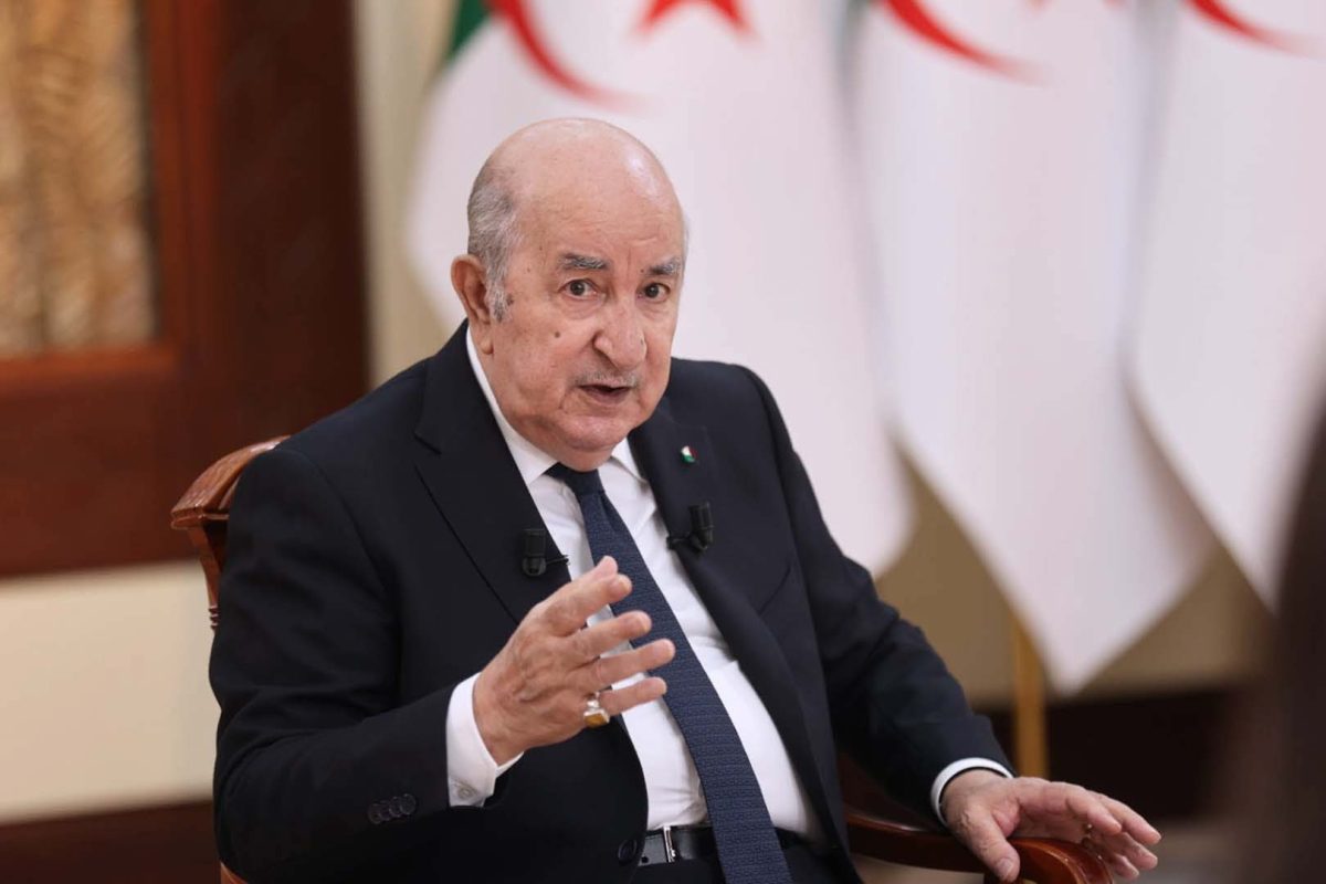 الرئيس عبد المجيد تبون يتحدث خلال اللقاء الإعلامي الدوري مع الصحافة الوطنية