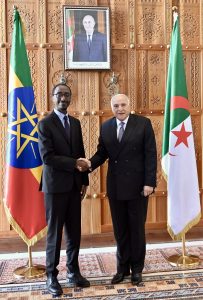 أحمد عطاف خلال استقباله وزير خارجية إثيوبيا جيديون تيموثيوس بمقر وزارة الشؤون الخارجية الجزائرية