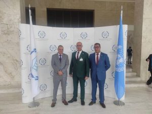 رابح بغالي يلقي كلمة رئيس مجلس الأمة عزوز ناصري في مؤتمر رؤساء البرلمانات بجنيف