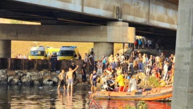 تدخل فرق الحماية المدنية بعد حادث سقوط حافلة من جسر بالحراش أسفر عن وفيات وإصابات