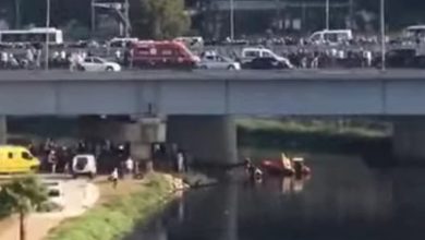 تدخل فرق الحماية المدنية بعد سقوط حافلة من جسر بالحراش وإصابة ركابها