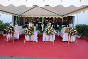 وزير الداخلية إبراهيم مراد خلال تقديم التعازي في شهداء طائرة الحماية المدنية بجيجل