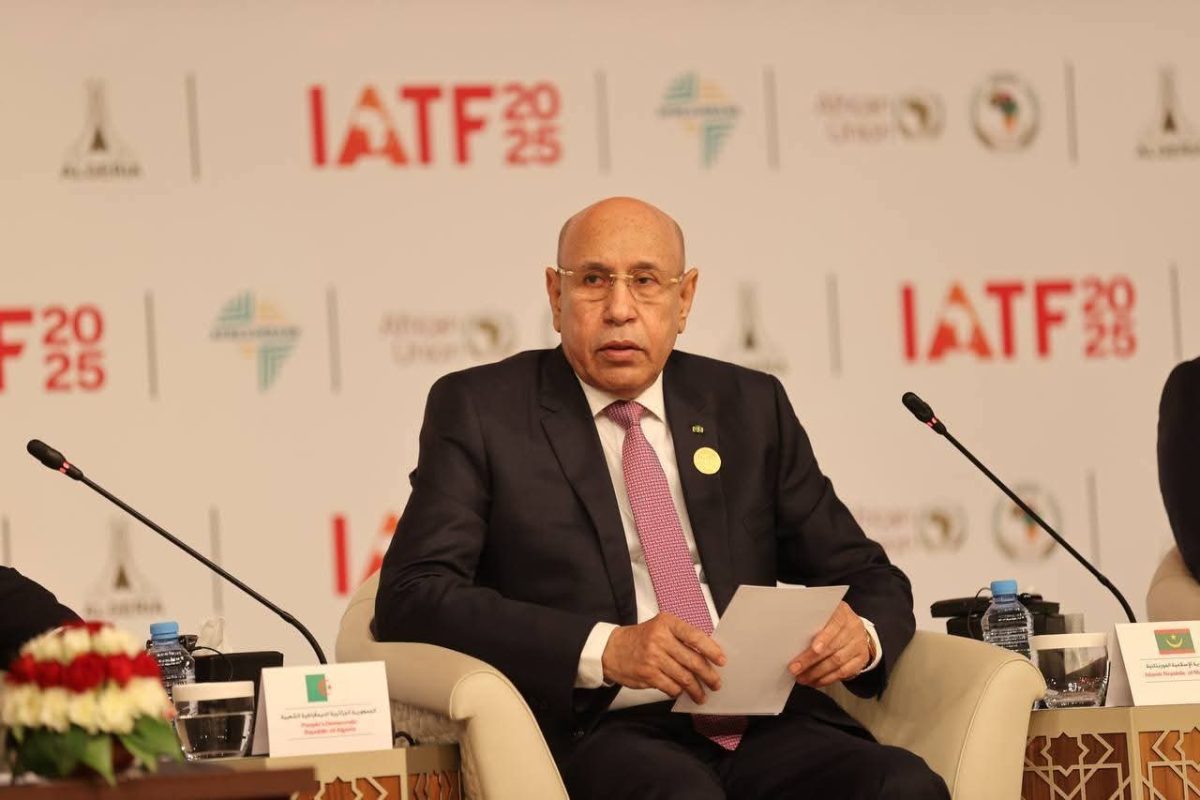 الرئيس الموريتاني محمد ولد الشيخ الغزواني خلال كلمته في معرض التجارة البينية الإفريقية 2025 بالجزائر