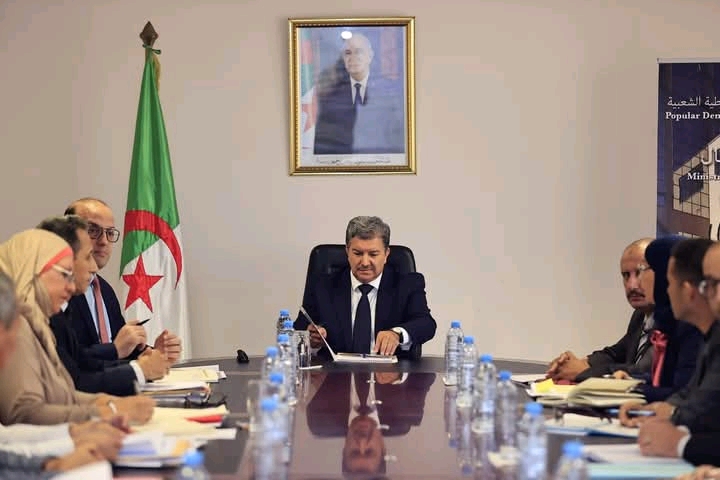 وزير الاتصال زهير بوعمامة خلال اجتماع مع إطارات الوزارة