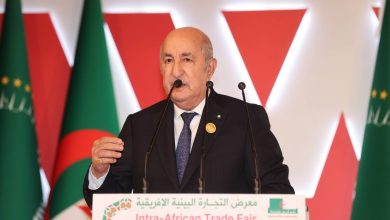 رئيس الجمهورية عبد المجيد تبون خلال افتتاح معرض التجارة البينية الإفريقية IATF 2025 بالعاصمة الجزائر