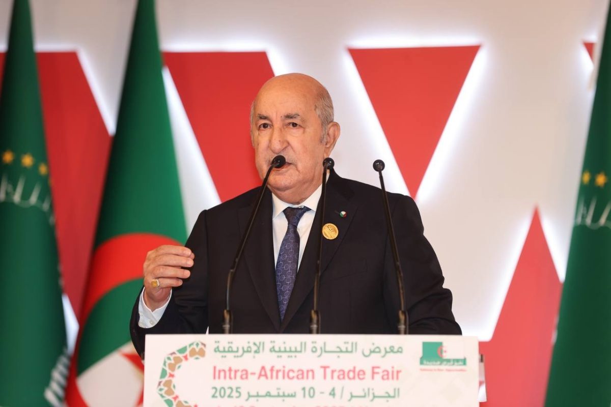 رئيس الجمهورية عبد المجيد تبون خلال افتتاح معرض التجارة البينية الإفريقية IATF 2025 بالعاصمة الجزائر