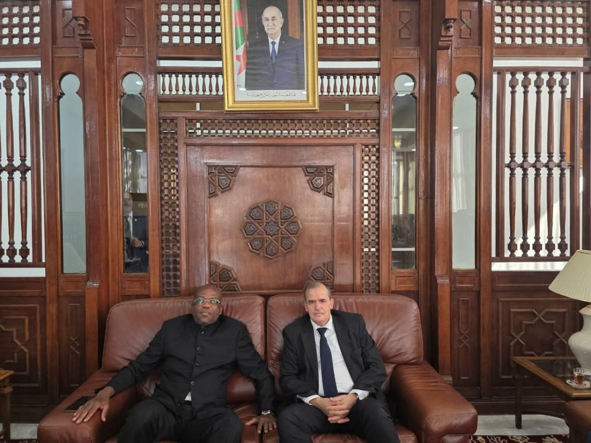 وزير التجارة كمال رزيق يستقبل وزير التجارة والصناعة لإفريقيا الوسطى تييري باتريك أكولوزا بمطار هواري بومدين