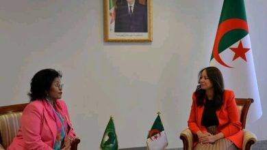 بختة سلمة منصوري خلال لقائها مع الرئيسة التنفيذية للوكالة الإفريقية للتنمية AUDA-NEPAD