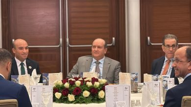 الوزير الأول بالنيابة سيفي غريب خلال إشرافه على حفل استقبال ممثلي الجالية الوطنية بالخارج بفندق الأوراسي