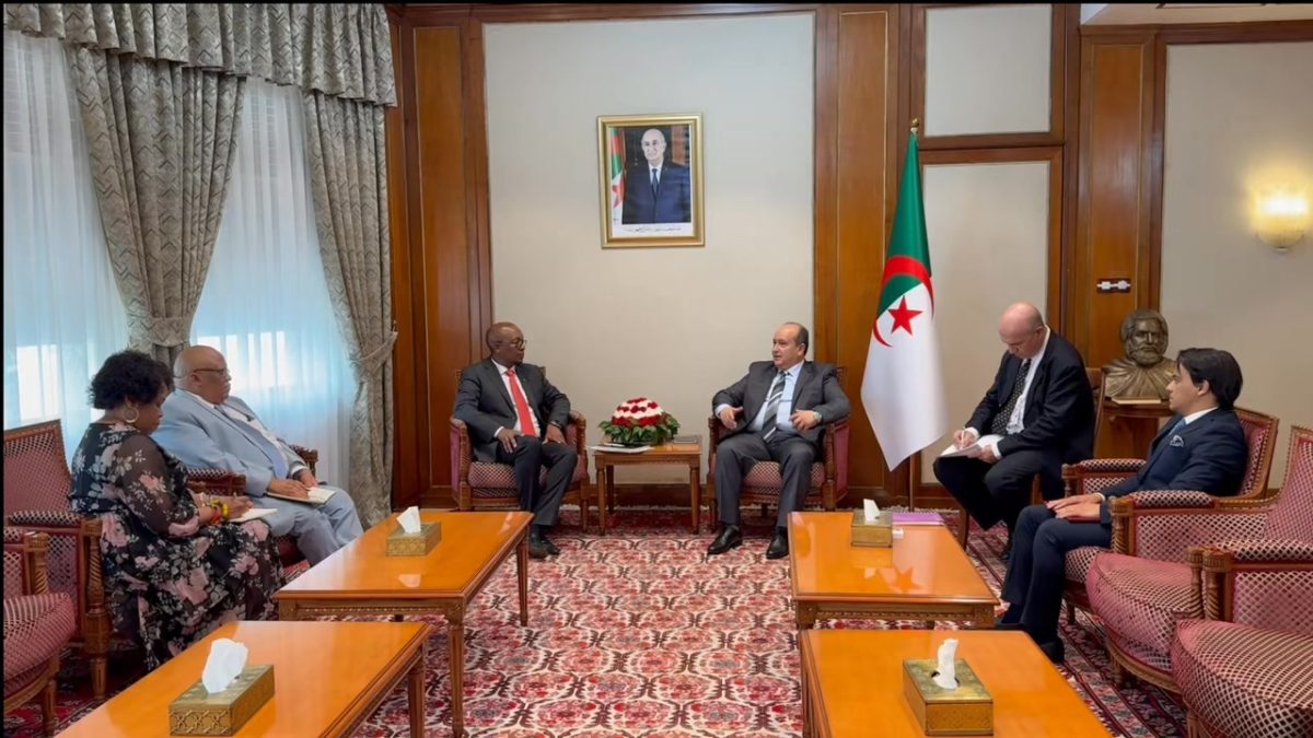 الوزير الأول بالنيابة سيفي غريب يستقبل وزير التجارة الجنوب إفريقي باركس تاو بالجزائر