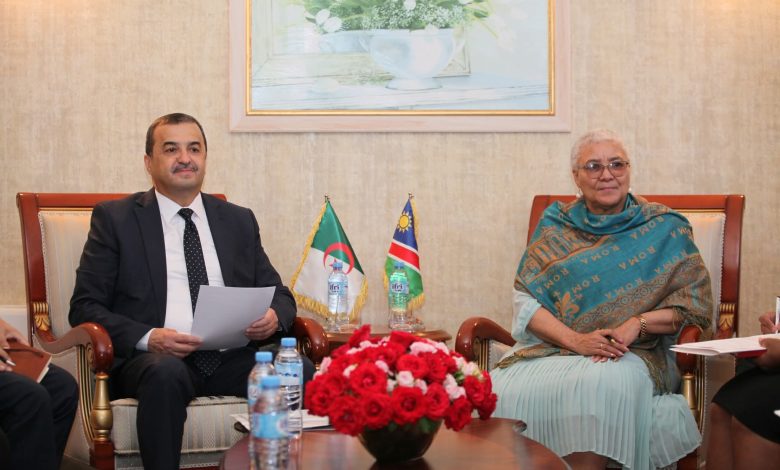 وزير الطاقة محمد عرقاب خلال لقائه مع نائبة رئيسة جمهورية ناميبيا في الجزائر العاصمة