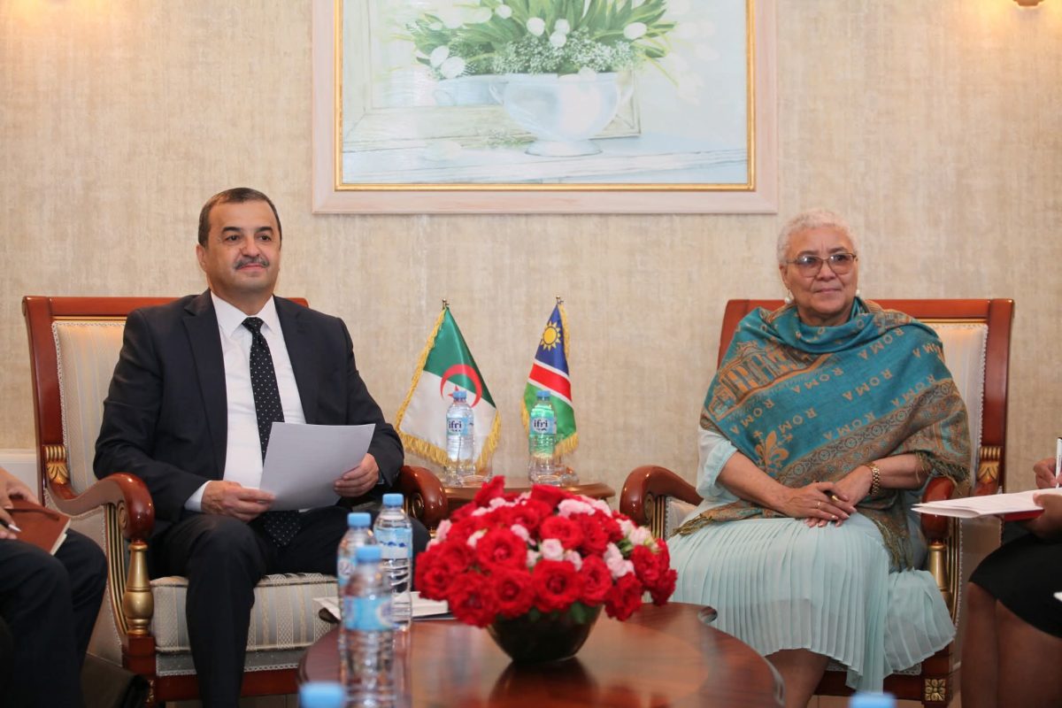 وزير الطاقة محمد عرقاب خلال لقائه مع نائبة رئيسة جمهورية ناميبيا في الجزائر العاصمة