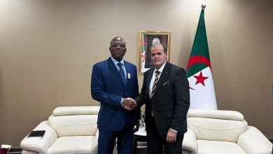 وزير التجارة الخارجية كمال رزيق خلال استقباله وزراء أفارقة على هامش IATF 2025.