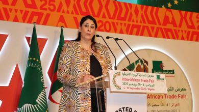 سلمى مليكة حدادي في افتتاح معرض التجارة البينية الإفريقية 2025