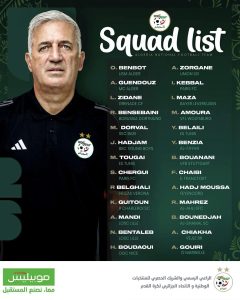 قائمة المدرب الوطني فلاديمير بيتكوفيتش تحسبا لمبارتي الصومال وأوغندا ضمن تصفيات كأس العالم 2026