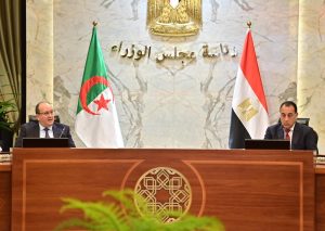 الوزير الأول، سيفي غريب، خلال ترؤسه رفقة نظيره المصري مصطفى مدبولي، أشغال الدورة التاسعة للجنة المشتركة العليا الجزائرية-المصرية للتعاون بالقاهرة.