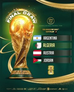 مجموعة المنتخب الجزائري خلال كأس العالم 2026 التي ستقام في الولايات المتحدة الأمريكية وكندا والمكسيك. 