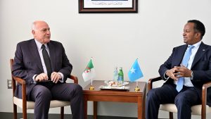 عطاف مع وزير الشؤون الخارجية والتعاون الدولي لجمهورية الصومال الفدرالية عبد السلام عبدي